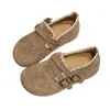 Mocasines de Suela Blanda con Doble Hebilla y Encaje Oculto para Mujer 2026 Otoño Nuevos Slip-on Zapato de Moda para Persona Perezosa al Aire Libre