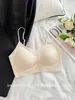 Sujetador Veraniego Ultra Fino de Sensación Hielo Sin Costuras con Copas Fijas, Cómodo y Transpirable, Recogida y Elevación de Pecho Pequeño, Soporte Lateral del Pecho, Hermoso Espalda