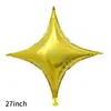 Globo Grande de Película de Aluminio Estrella de Cuatro Esquinas Arreglo de Cumpleaños Monocromático Decoración de Fiesta de Bodas Globo de Papel de Aluminio Estrella
