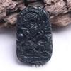 Pingente de dragão e fênix de jade de tinta Xinjiang para homens e mulheres, cinto de jade serpentina de jade verde preto, pingente de jade magnético por atacado