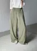 Calça Mágica de Verão: Calças Retas de Mistura de Linho Lyocell para Mulheres, Cintura Elástica com Cordão para o Verão, Calças Casuais de Perna Larga Frescas e Respiráveis