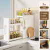 Estante para especias para uso en la cocina, gabinete de almacenamiento multifuncional extraíble para encimera para especias, caja de estante de lados estrechos