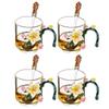 Novo Conjunto de Chá Kung Fu Criativo Esmalte Flor de Damasco Copo Reto Pequena Xícara de Chá Casa Negócios Bule Separação Chá Água