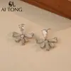 Pendientes de Flor de Alto Gama Aitong Jewelry Pendientes de Lujo Ligero de Nicho Pendientes Versátiles Elegantes para Mujer