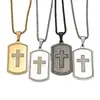 Amazon nueva joyería moda punk Diamante Cruz collar militar acero de titanio colgante masculino fabricantes stock