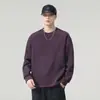 Moletom masculino com gola redonda, marca moderna estilo americano, novo top casual solto para primavera e outono, camisa de manga comprida lisa simples e versátil