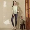 Camiseta Holgada para Fitness, Blusa Fina para Yoga, Top Deportivo Transpirable de Secado Rápido, Traje de Pilates de Aspecto Adelgazante