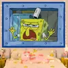 Lindo Divertido Calamardo Calamardo Bob Esponja Dibujo Animado Tela Colgante Decoración de Pared de Dormitorio Cuadro Colgante Tela de Fondo Creativa Tapiz