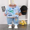 Ropa para Niños Nuevo Otoño Ropa para Niños Suéter Jeans Otoño Niños Manga Larga Set de Dos Piezas Comercio Exterior Japonés y Coreano