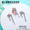 Corrente de metal para nail art de unha pingente cor K branco borla DIY broca de unha estrela de cinco pontas rosa unhas de liga