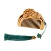 Peine de Sándalo Verde Estilo Retro Loto Tallado Mini Portátil Peine para el Cabello Regalo de Vacaciones Soporte Grabado Enviar Novia