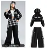 Ropa para Niñas de Danza Jazz Hip-Hop Sudadera con Capucha Tops Moda Tendencia Grupo de Chicas Ropa para Actuación de Danza Jazz