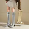 Botas Martin femininas transfronteiriças, tamanhos 34-46, botas de salto alto bico fino para outono e inverno, sola de borracha, antiderrapante, zíper traseiro, botas femininas versáteis plus size