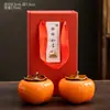 Ruyi de Caqui Pote de Chá Cerâmico de Caqui Pote Selado Pote de Doces de Casamento Caixa de Presente Atividades Manuais Pequenos Presentes