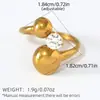 Anillo con un tacto de alta gama, acero inoxidable, lujo ligero, diseño de flor de circonita estilo ins, anillo abierto ajustable, venta al por mayor transfronteriza