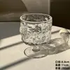 Vaso de Vidrio Estilo Cáliz Repujado para Uso Doméstico, Taza de Café, Vaso para Jugos, Vaso para Agua Mineral con Gas, Vaso para Bebidas con Acabado de Alta Gama