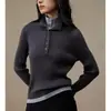 [Suéter de punto en capas de doble cuello] Suéter retro de punto trenzado de mezcla de lana con cuello alto, para mujer, otoño/invierno