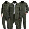 Traje de Trabalho em Algodão Puro para Primavera e Outono para Homens, Espessado e Resistente ao Desgaste, Adequado para Reparo Automotivo, Soldagem, Anti-Escaldamento e Proteção do Trabalho em Canteiros de Obras