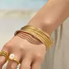 Pulsera de Aro Delgado Minimalista de Nicho Acero Inoxidable 316L Resistente al Desgaste Estilo Europeo para Mujer Aro Cerrado Liso