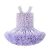 Vestido Tutu de Verão para Meninas Estilo Europeu e Americano Festa de Aniversário Vestido de Tule Bufante Vestido Princesa para Bolo Infantil Atacado