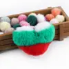 Colgante de Pompón con Forma de Corazón Transfronterizo al por Mayor, Decoración de Peluche para Coche, Llavero con Forma de Corazón para Parejas, Pompón del Día de San Valentín