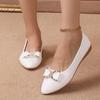 Zapatos de mujer de talla grande con corte bajo 2024 primavera nuevo Tods lazo de pedrería slip-on cuña zapatos de mamá en stock