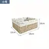 Cesta Creativa de Almacenamiento Tejida a Mano para Control Remoto de Escritorio al por Mayor, Caja de Almacenamiento para Artículos Varios y Accesorios para el Cabello, Tejido de Ratán y Tela Hecho a Mano