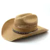 Chapéu de Palha Trançado Feito à Mão Chapéu de Cavaleiro Cowboy Chapéu Ocidental Britânico Chapéu de Jazz Mais Vendido Amazon Ebay