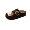 Ropa exterior casual cómoda, zapatos casuales de dibujos animados lindos para mujer 2026 Otoño Invierno, zapatillas de suela gruesa de punta cerrada, zapatos perezosos sin cordones