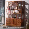 Estante Antiga para Grande Reunião, Divisória Antiga Estilo Chinês em Madeira Maciça, Armário de Exibição de Chá, Baú de Tesouros em Madeira de Olmo Vitrine Antiga