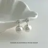 Pendientes de Perla Shi Jia Simples con Pasador de Plata de Ley S925 Completamente Diamantados Super Brillantes Temperamento Nicho Lujo Ligero Pendientes de Botón Exquisitos Versátiles