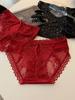 Año del Caballo Rojo Encantador~ Bragas de Encaje Satinado Rojas para el Año del Caballo, Atrevidas y Sexys de Cintura Baja de Malla Pura Deseo