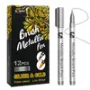 Pluma Metálica de Alto Brillo Transfronteriza Marcador Dorado Plateado Impermeable Alto Valor de Color Pintura a Base de Agua Pluma Firma Tarjeta de Felicitación Pintura