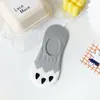 Nuevos calcetines de primavera y verano 21 para mujer, calcetines con estampado de garra de gato de dibujos animados, calcetines de barco de jacquard de algodón, calcetines invisibles finos japoneses de boca baja con silicona