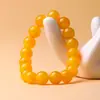 Pulsera de Ágata Amarillo Natural Año del Caballo para Hombres y Mujeres, Producto Terminado en Jade Cristalino, Pulsera de Cuentas de la Fortuna, Cuentas Redondas de Ágata de 6/10 mm