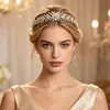 Diademas al por mayor Estilo Europeo y Americano Moño Diademas Nupciales Diademas para Boda Fiesta de Graduación Corona de Espina de Pescado con Pedrería Brillante