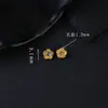 Plata S925 Chapada en Oro de 24 Quilates, Flor Blanca de Cinco Pétalos Luna de Luna, Cara de Anillo de Trébol de Cuatro Hojas, Pulsera, Pendientes, Accesorios para Joyería DIY