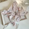 Nova pasta de feijão de primavera e verão verde fresco floral intestino grosso anel de cabelo de algodão arco fita menina cabelo corda cocar para mulheres