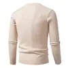 Suéter de punto trenzado para hombre 2026, cuello redondo, ajuste slim, elástico, manga larga, Otoño Invierno, Capa interior de negocios, Capa base
