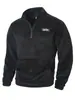 Comercio Exterior Transfronterizo Invierno Nuevo Modelo Amazon Sudadera de Forro Polar Coral Color Sólido Cuello Alto con Media Cremallera Cálida para Exteriores Cuello Alto Cortavientos