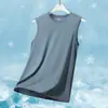 Nuevo Chaleco Pulóver Casual de Cuello Redondo para Hombre Verano 2026, Camiseta de Tirantes de Seda Hielo de Secado Rápido para Deportes Juventud
