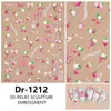 Redanco Nuevo Adhesivo para Manicura 5D en Relieve de Dibujos Animados Rosa Fresa Concha Luz Estéreo para Uñas Dr-1213