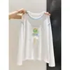 Camisa Divertida con Estampado de Letras de Helado Protección Solar para Mujer, Nuevo Estilo Coreano de Verano Holgada Adelgazante Versátil Manga Larga