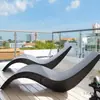 Cama de Exterior Jardín Balcón Silla Sofá de Ratán Silla Mecedora Abierta con Forma de S para Exteriores Patio Piscina Cama de Playa