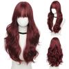 Peruca feminina com cobertura total da cabeça, camadas de cabelo artificial, ondas grandes, cabelos longos e cacheados, cobertura total diária de peruca de fábrica em estoque
