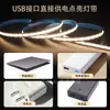 Tira de Luz LED COB de Enchufe USB 5V, Bajo Voltaje, Segura, Alto Brillo, Adhesiva, Adecuada para Techo, Gabinete, Armario, Iluminación Ambiental, Venta al por Mayor