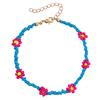 Europa y Estados Unidos pulsera de tobillo de flor de cuentas de arroz de color hechas a mano para mujer personalidad moda tendencia Set de pie de playa