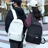 Mochila de Color Puro Tendencia Callejera Estilo Coreano Bolsa de Cosméticos de Viaje Portátil que Reduce la Carga Mochila de Ocio al Aire Libre Estilo Pareja