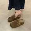 Zapatos Mocasines Retro Marrones Pequeños Slip-On con Suelas Gruesas que Aumentan la Altura y Medias Chanclas Birkenstock que Aumentan la Altura para Mujer