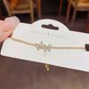 Luxo Leve Estilo Ins Nicho Design Sense Zircônia Borboleta Dupla Pulseira de Puxar Feminina Alto Padrão Sense Celebridade da Internet Joias Exquisite